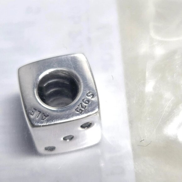 Authentic Pandora Sterling Silver Lucky Dice CZ Bead Charm For Moments Bracelet - Picture 2 of 5
